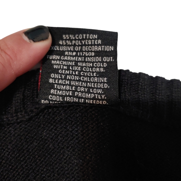 WELL WORN HOLIDAY SWEATER Black Size Medium Ugly Christmas Sweater Gingerbread - Picture 5 of 11